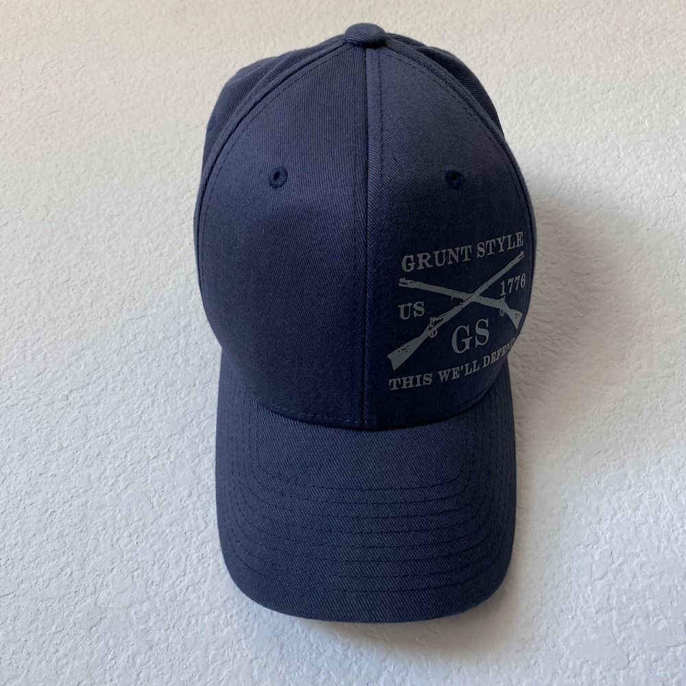 Grunt Style Flexfit Hat S-M Navy Blue Mens Patriotic Tactical This We'll Defend